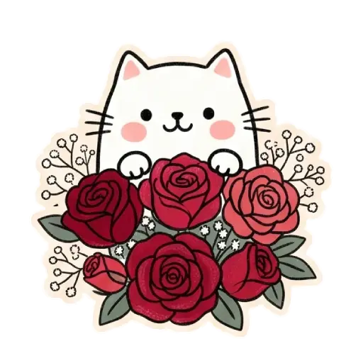 cat, cat lover, romantic, love, cute, WhatsApp stickers, stickers (4)